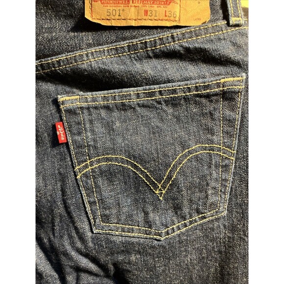 Levi's 501 Original Fit Jeans Men's 31x36 Medium Denim Button Fly - Picture 11 of 14